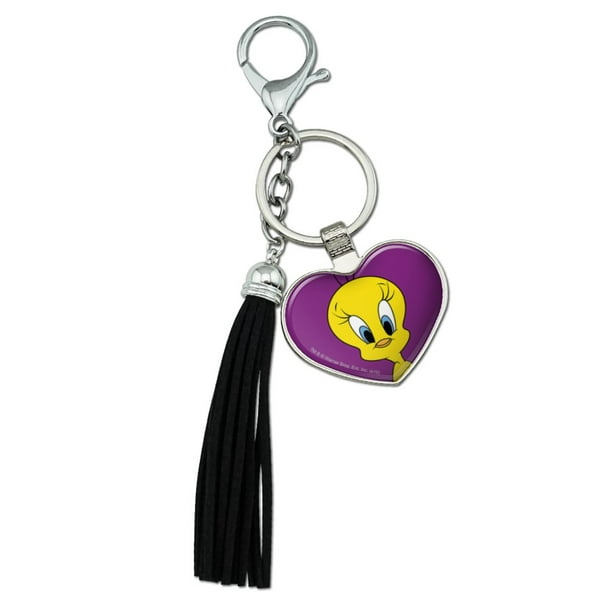 Purple Smiley Chrome Tear Drop Double Sided Key Ring New